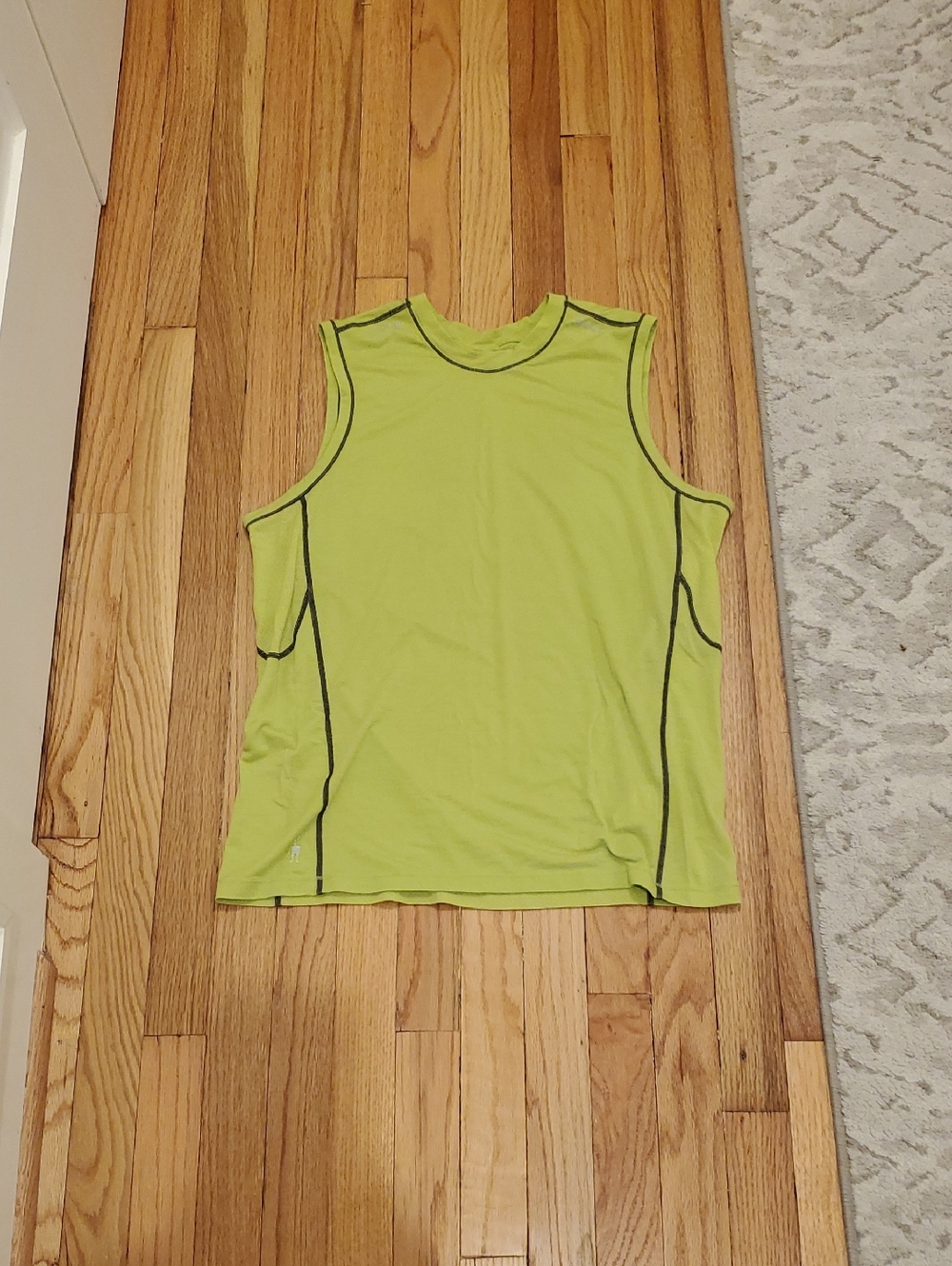 Smartwool Lime Green PHD Run Athletic Tank Top with Contrast Stitching